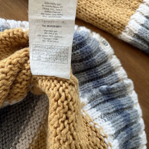 Rip Curl Women's Sweater Size Small Oversized Striped Y2K Retro Vibe Orange Gray - Picture 10 of 13